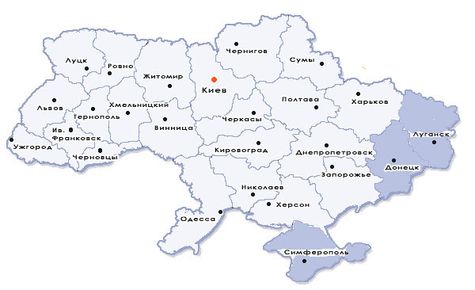 Украина карта без Крыма Донецка и Луганска